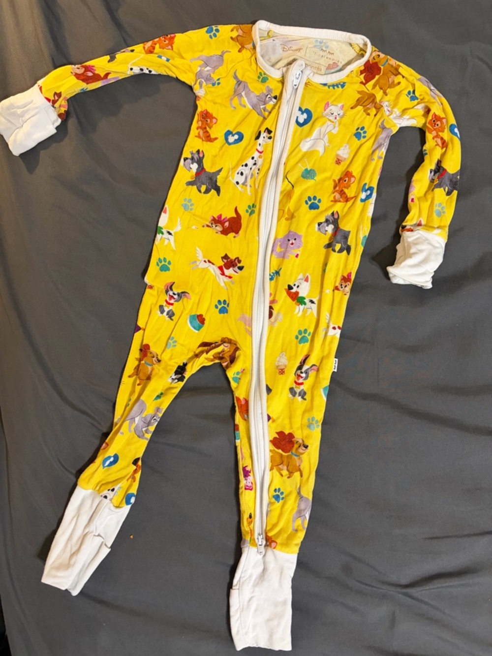 Little Sleepies Disney Cats and Dogs Onesie 6-12 Months